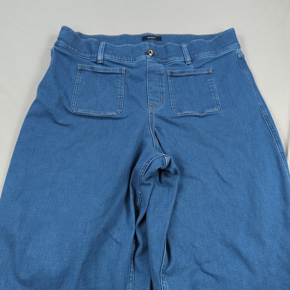 SPANX Wide Leg Crop Pants in Blue - Picture 2 of 12